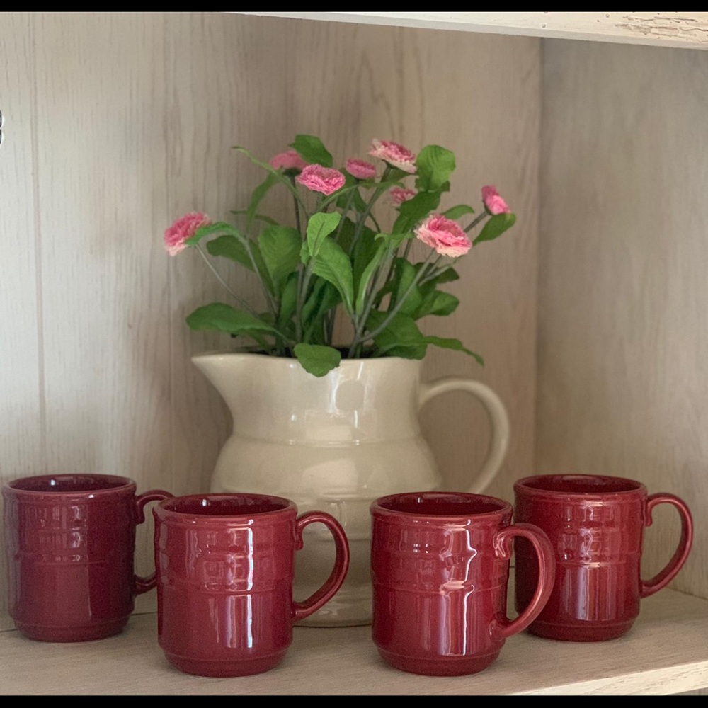 4 Longaberger Woven Traditions Coffee Mugs